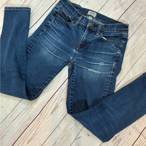 J. Crew 26 Toothpick Blue Straight Leg Cropped Jeans Classic Indigo Wash - Picture 4 of 15